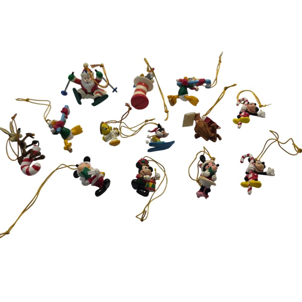 Mickey Looney Tunes Scooby 1995 2000 Mini Christmas Ornaments Lot 13pc Vintage